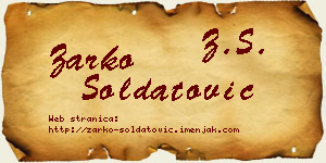 Žarko Soldatović vizit kartica